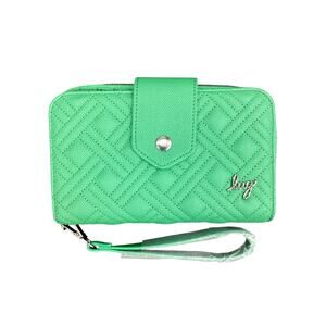 NWOT Wallet/ Wristlet Women’s One Size Dark Metallic Gray Hardware True Green